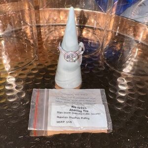 Admiring You Diamond Cubic Zirconia With Rhodium Plating Ring